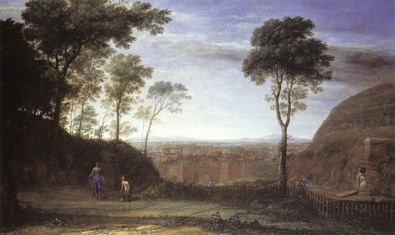 Claude Lorrain Landscape with Noli Me Tangere Scene